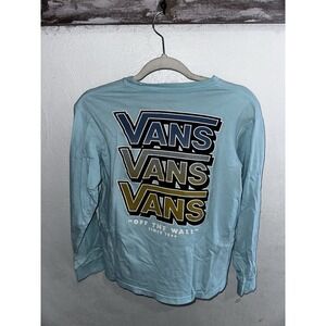 Boys Large Van's Long Sleeve Crew Neck Aqua